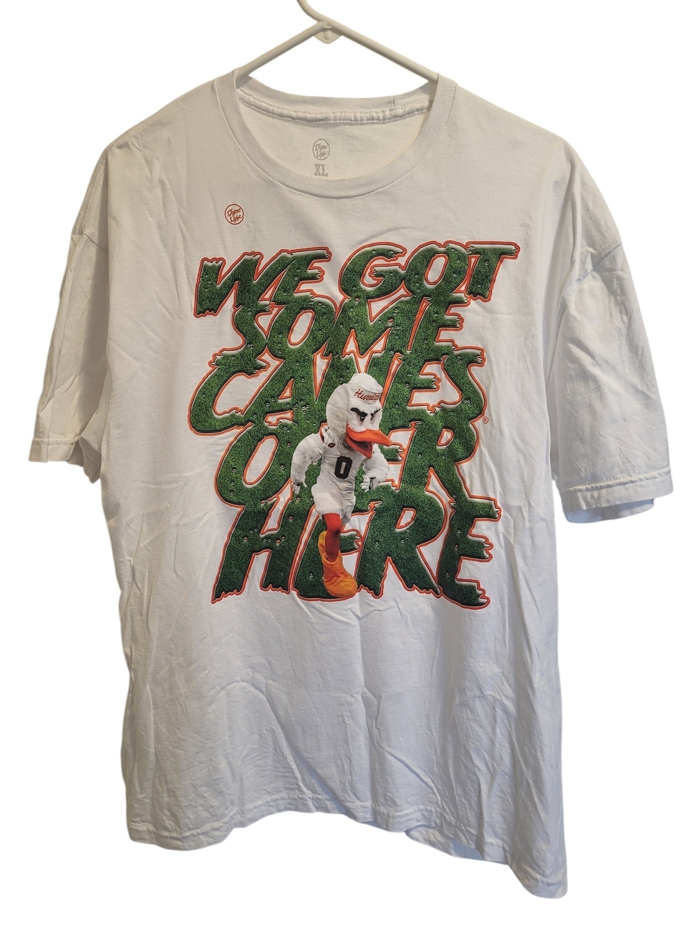Miami Hurricanes Mascot Graphic Tee - White